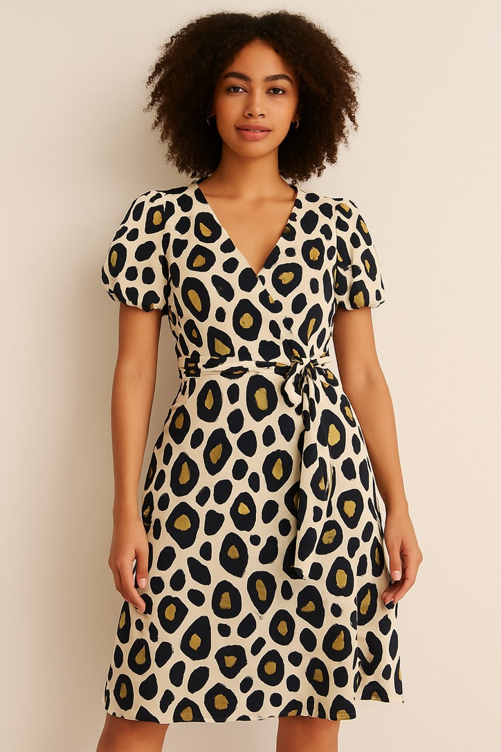 Gold Foil Leopard Print Viscose Jersey Fabric – Sold by the Metre - Vératex Fabrics