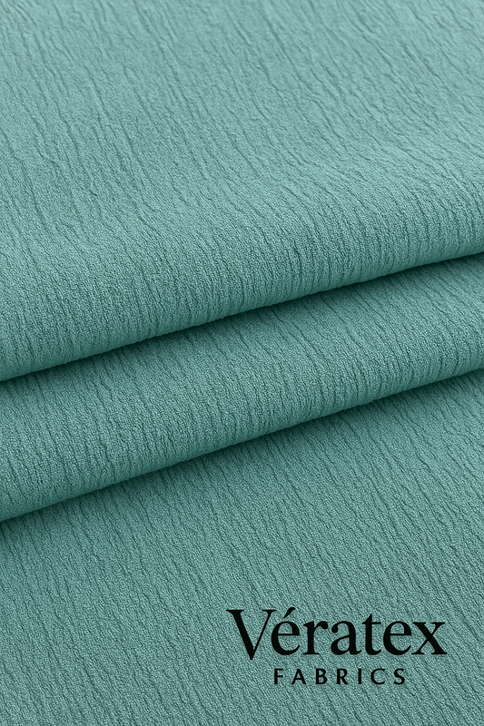 Teal Tree Bark Textured Jacquard – Sold by the Metre - Vératex Fabrics