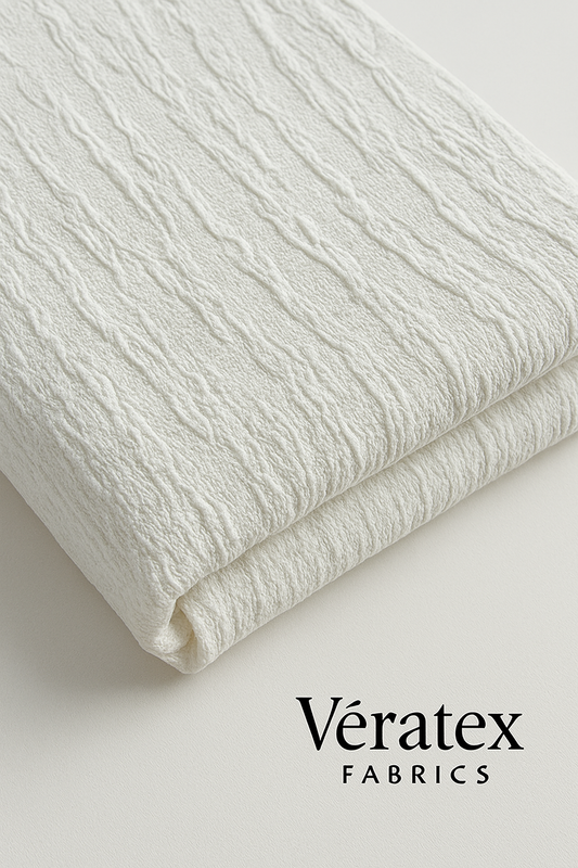 White Tree Bark Textured Jacquard – Sold by the Metre - Vératex Fabrics
