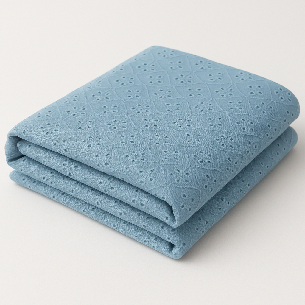 Sky Blue Broderie Anglaise Fabric – Sold by the metre - Vératex Fabrics