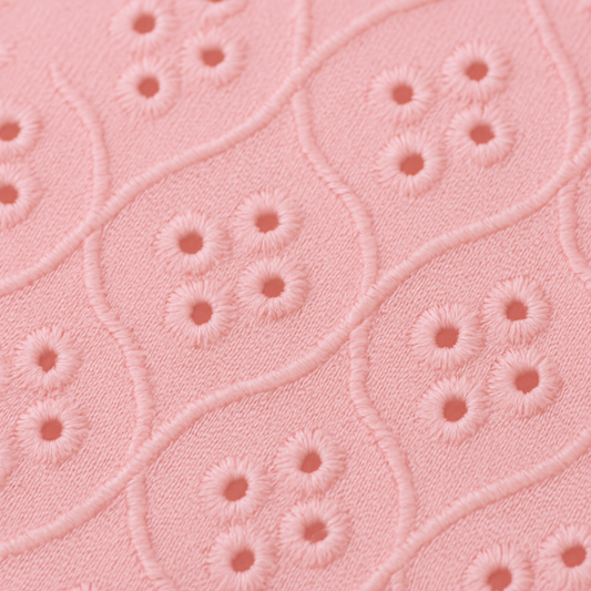Baby Pink Broderie Anglaise Fabric – Sold by the metre - Vératex Fabrics