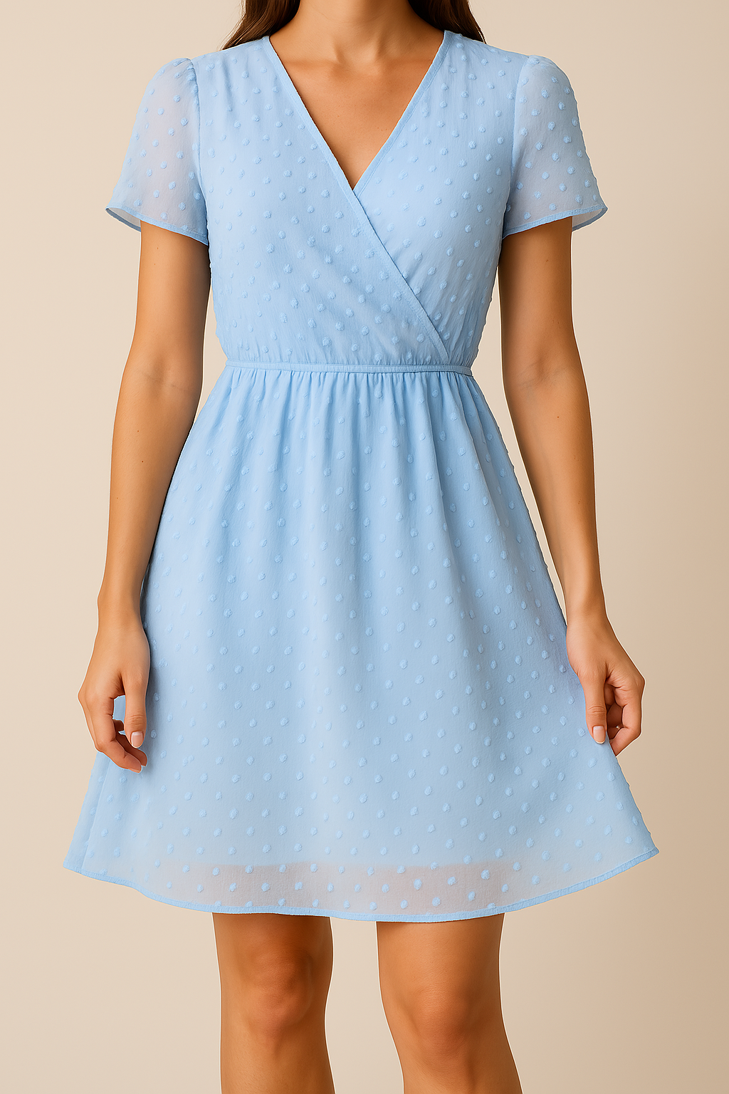 Baby Blue Pom Chiffon – Sold by the metre - Vératex Fabrics