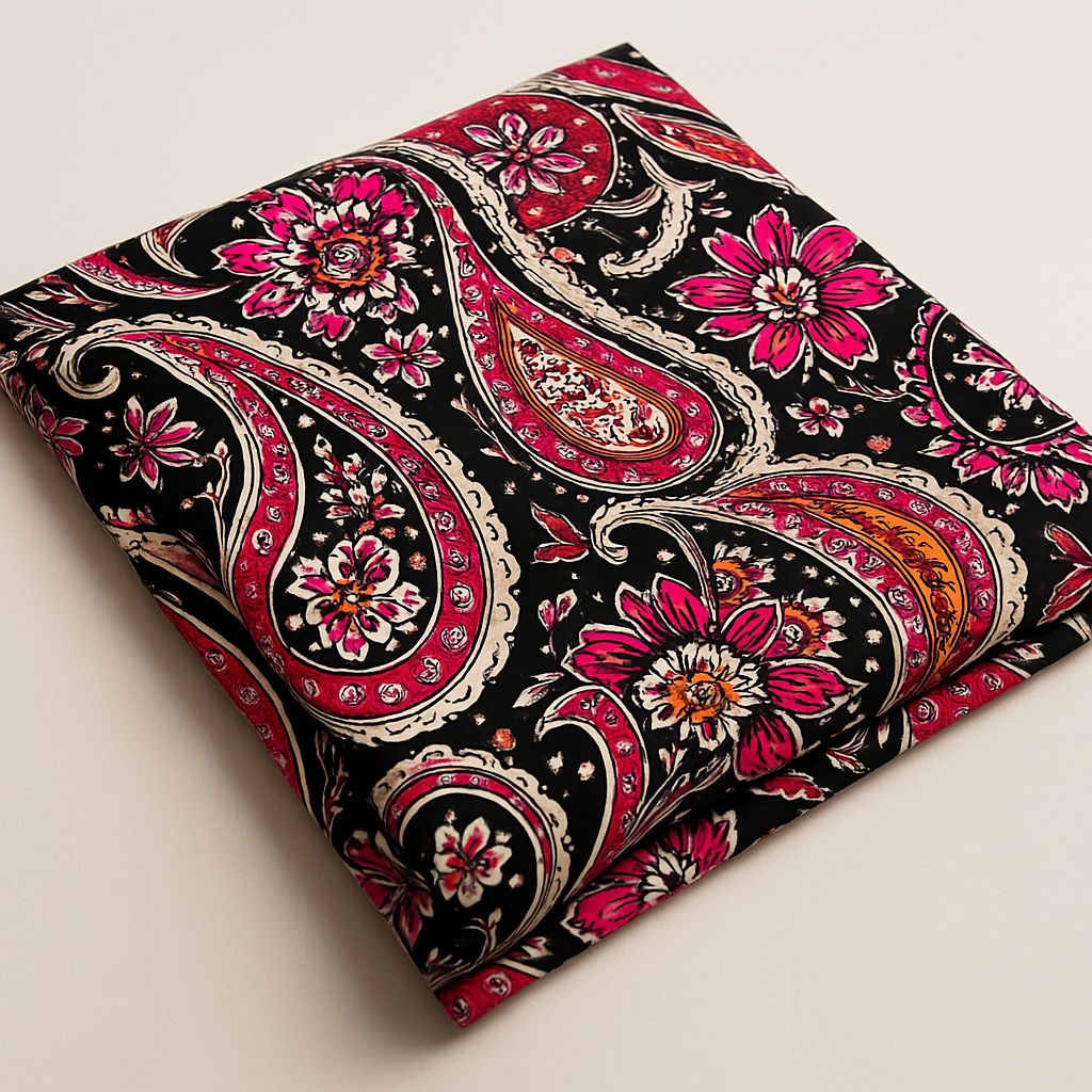 Fuchsia Floral Satin Fabric – Sold by the Metre - Vératex Fabrics