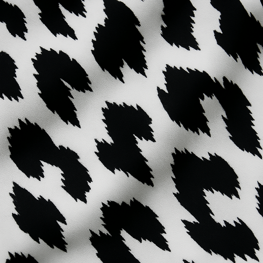 Black & White Leopard ITY Fabric – Stretch Knit – Sold by the Metre - Vératex Fabrics