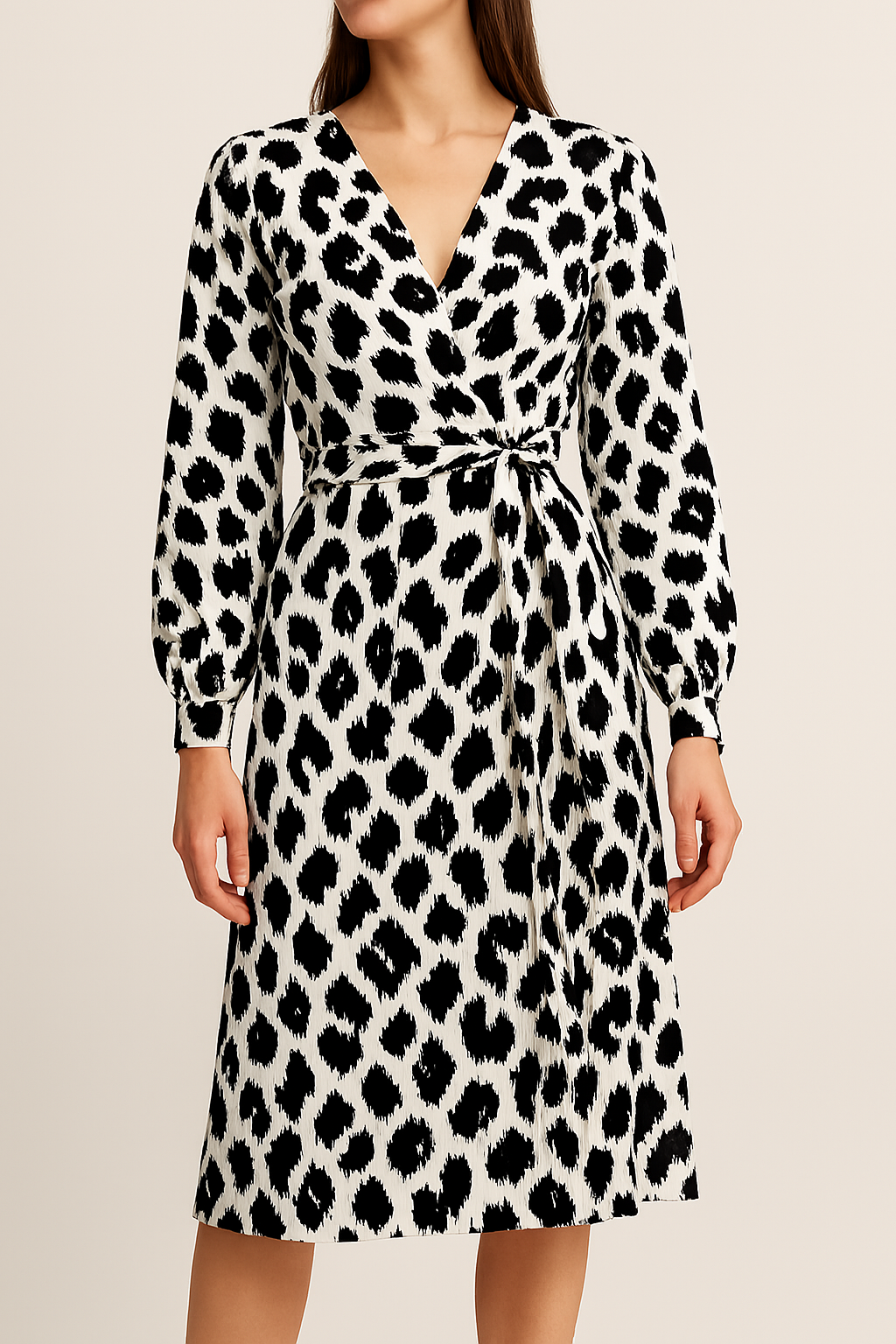Black & White Leopard ITY Fabric – Stretch Knit – Sold by the Metre - Vératex Fabrics