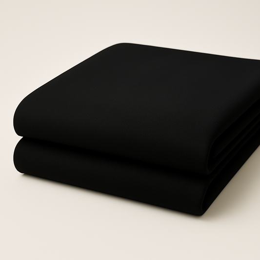 Black Scuba Crepe Fabric – Stretch Double Knit – Sold by the Metre - Vératex Fabrics