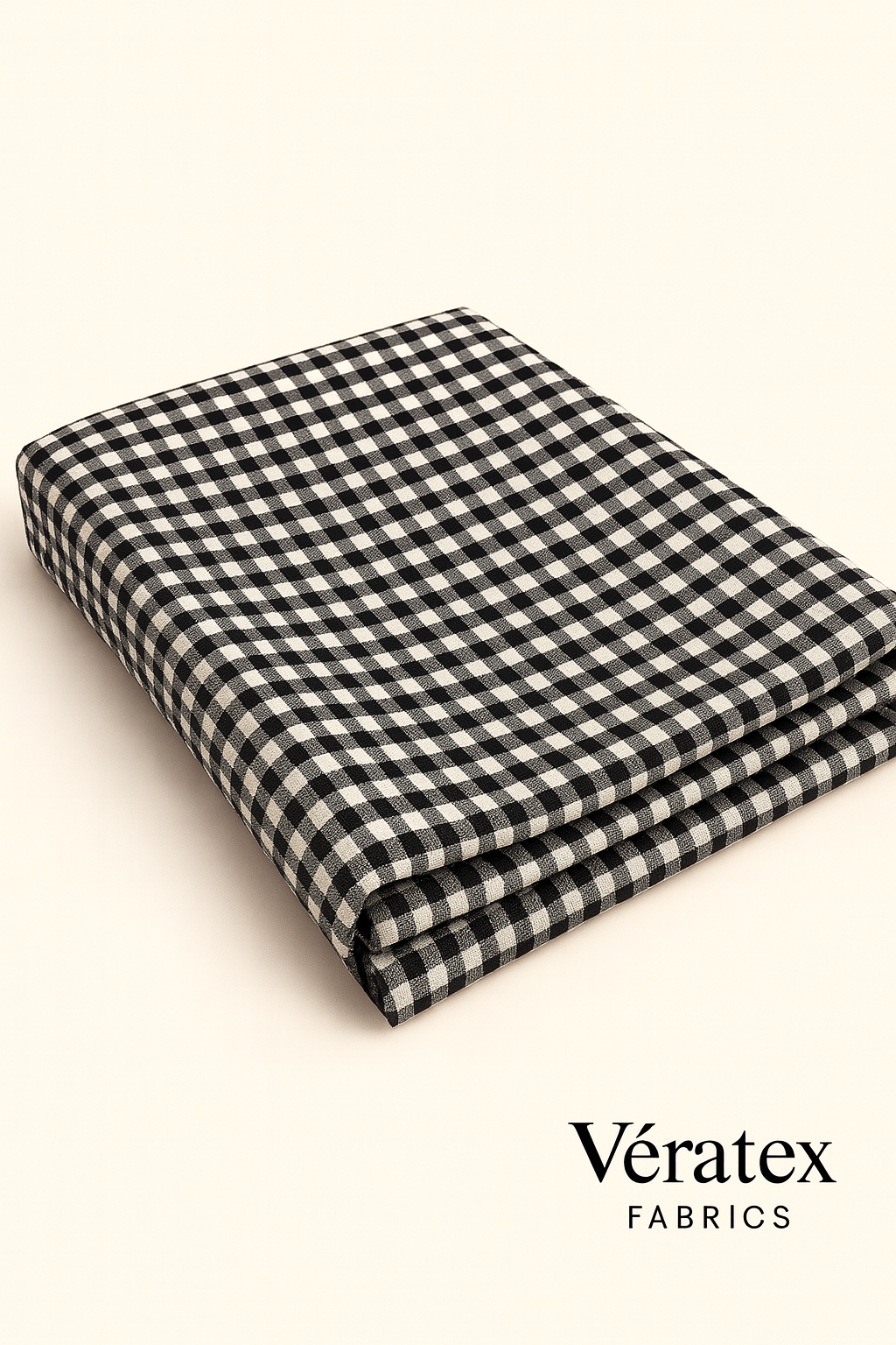Black & White Gingham Bengaline Fabric – Sold by the Metre - Vératex Fabrics