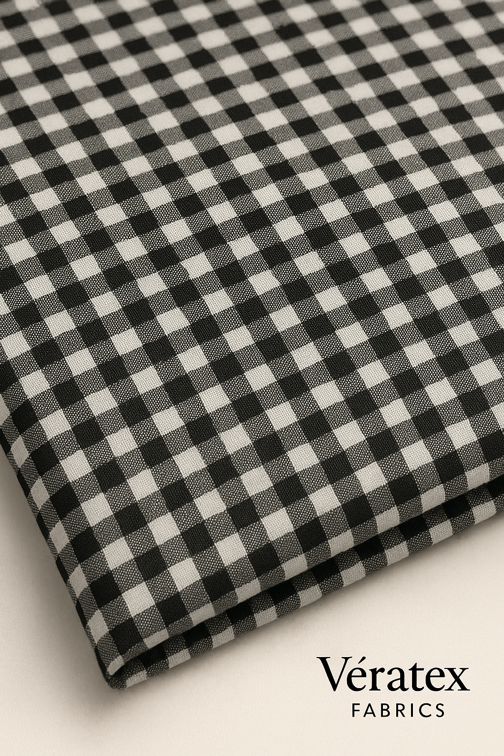 Black & White Gingham Bengaline Fabric – Sold by the Metre - Vératex Fabrics