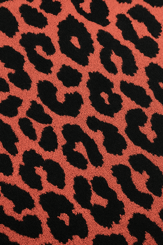 Coral Leopard Print Viscose Jersey – Sold by the Metre - Vératex Fabrics