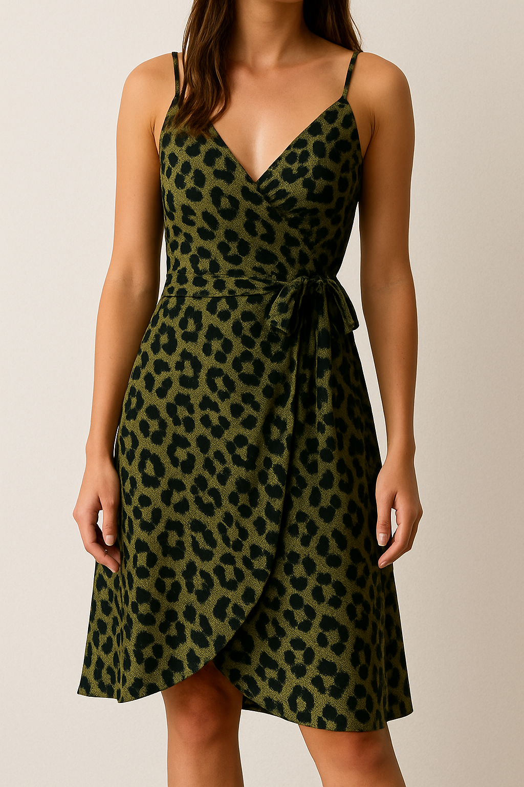 Khaki Leopard Print Viscose Jersey – Sold by the Metre - Vératex Fabrics