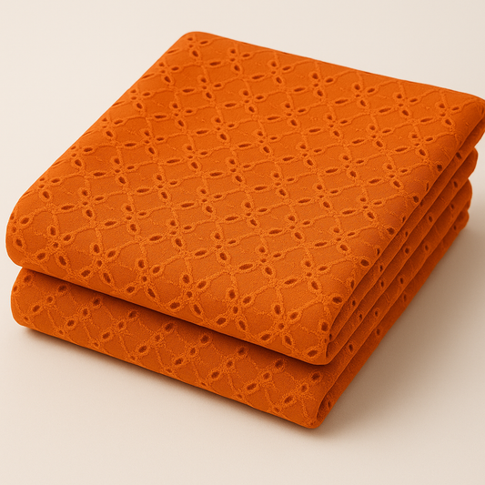 Orange Broderie Anglaise Fabric – Sold by the Metre - Vératex Fabrics