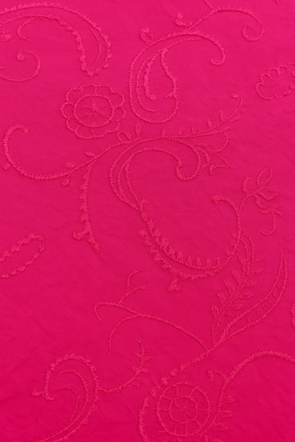 Hot Pink Paisley Embroidered Fabric – Sold by the Metre