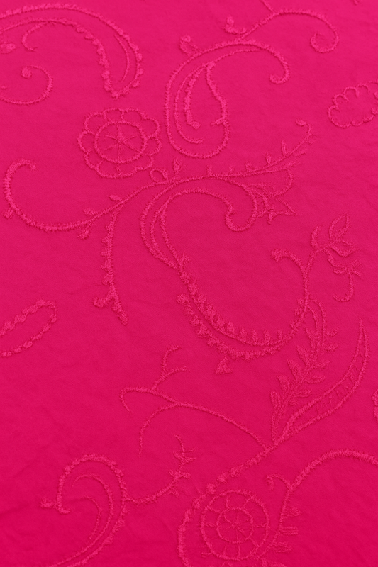 Hot Pink Paisley Embroidered Fabric – Sold by the Metre - Vératex Fabrics