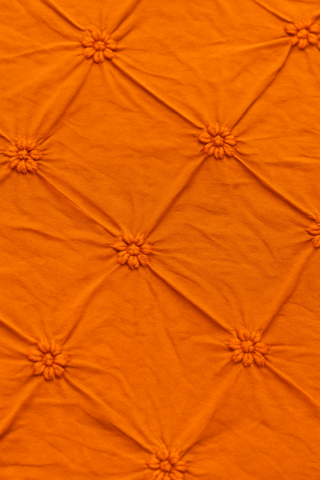 Orange Pinch Embroidered Poly Cotton Fabric – Sold by the Metre - Vératex Fabrics