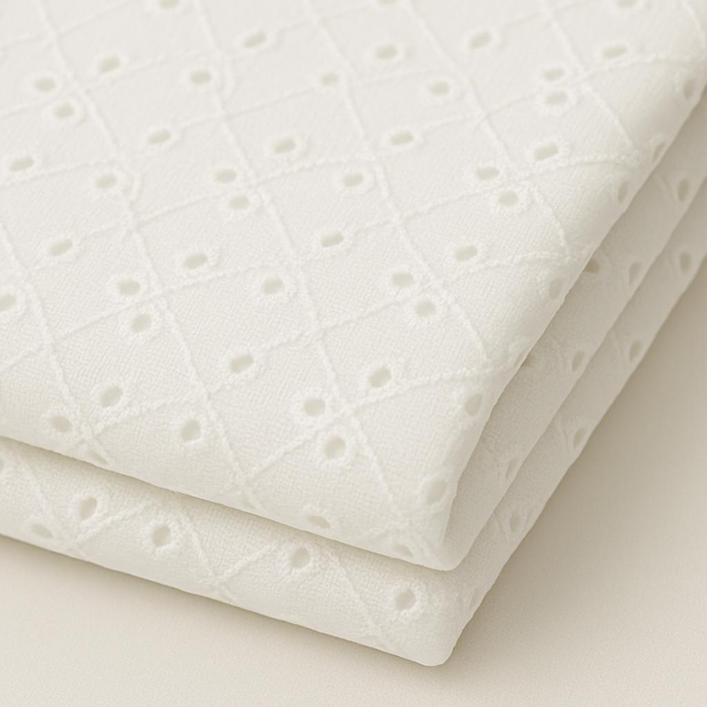 White Broderie Anglaise Fabric – Sold by the Metre - Vératex Fabrics