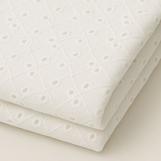 White Broderie Anglaise Fabric – Sold by the Metre - Vératex Fabrics