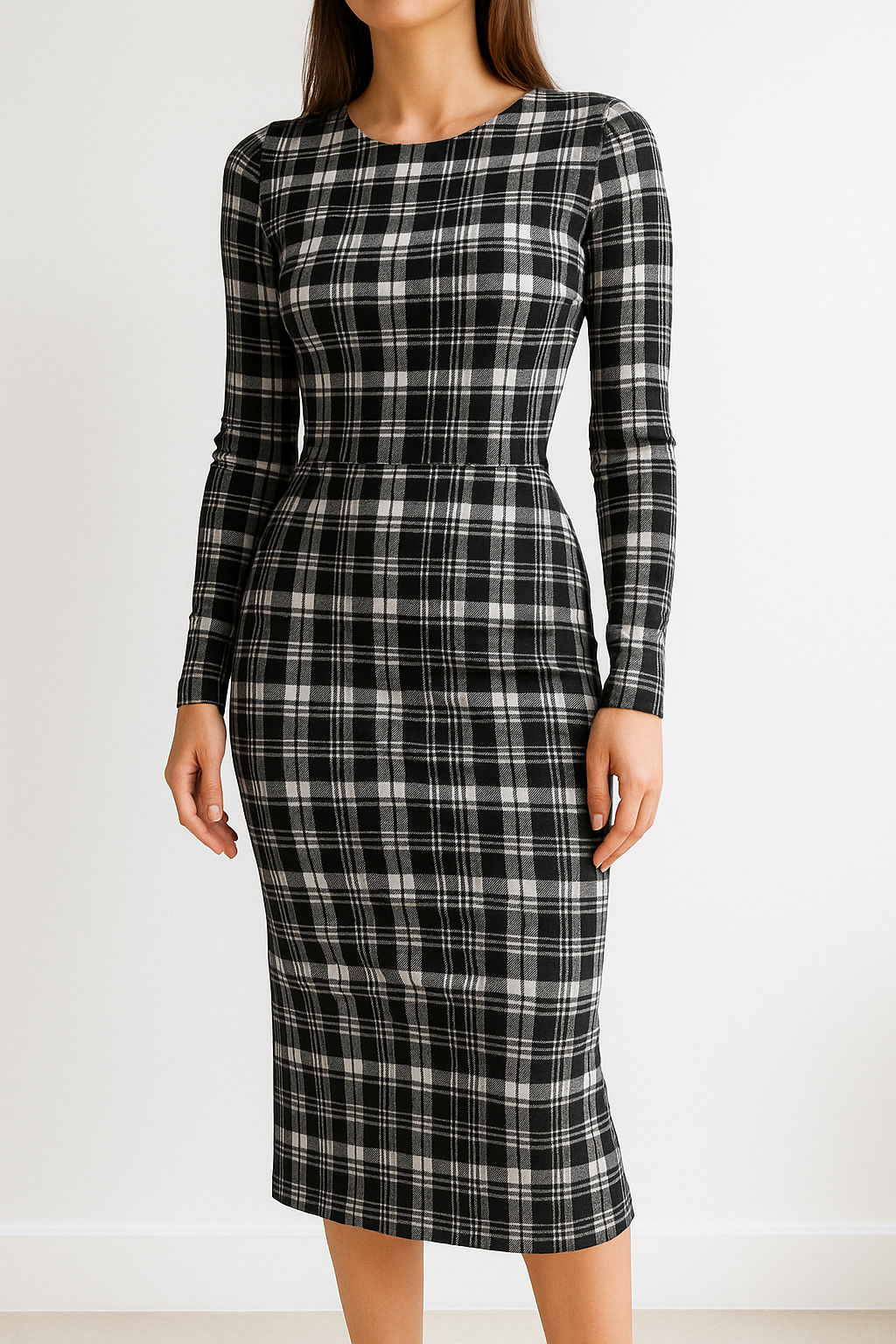 Black & White Check Ponte Roma Fabric – Sold by the Metre - Vératex Fabrics