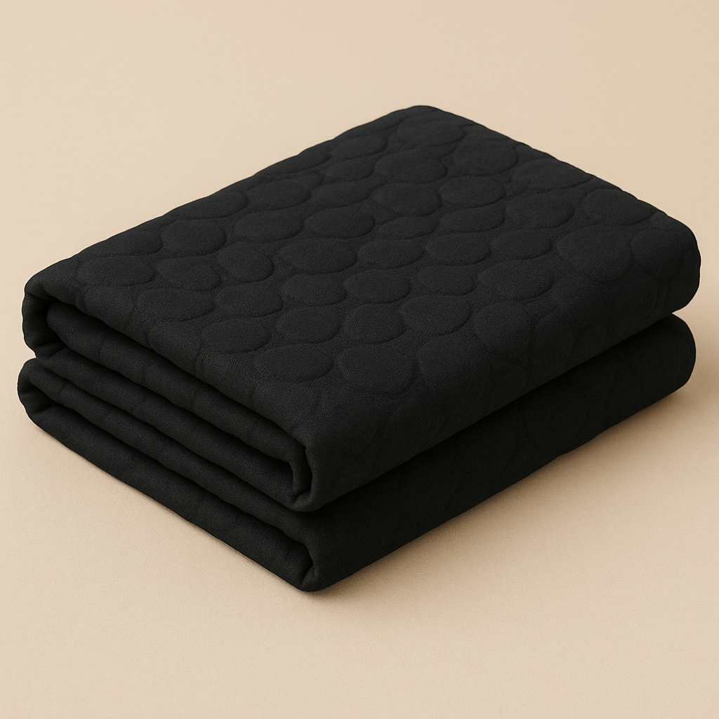 Black Quilted Jacquard Fabric – Sold by the Metre