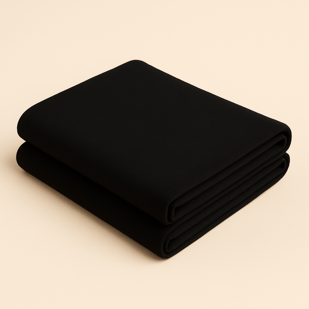 Black Brushed Fleece Fabric – 100% Cotton – Sold by the Metre