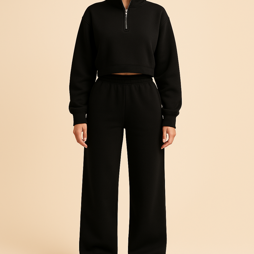 Black Brushed Fleece Fabric – 100% Cotton – Sold by the Metre