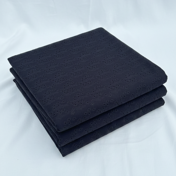 Black Broderie Anglaise Fabric – Sold by the metre - Vératex Fabrics