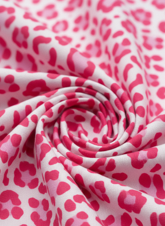 Pink Leopard Tree Bark Jacquard Fabric – Sold by the Metre