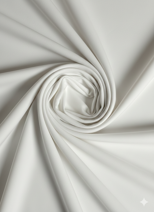 White Scuba Crepe Fabric – Stretch Double Knit – Sold by the Metre - Vératex Fabrics