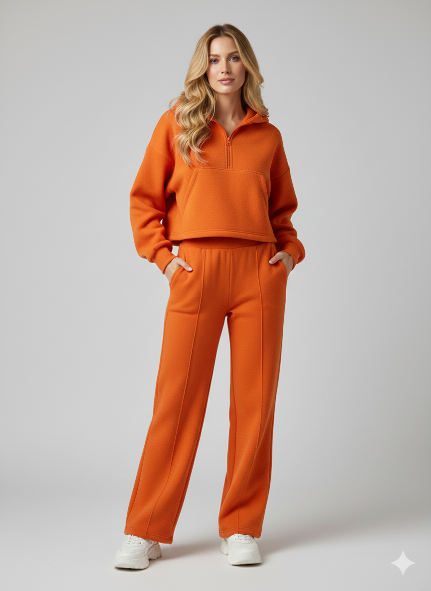 Orange Anti-Pill Polar Fleece – Sold by the Metre - Vératex Fabrics