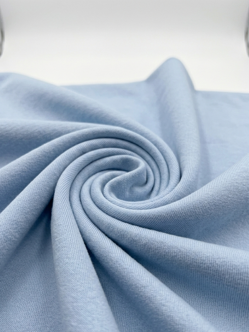 Sky Blue Cotton Interlock Jersey Fabric – 100% Cotton Double Knit - Vératex Fabrics