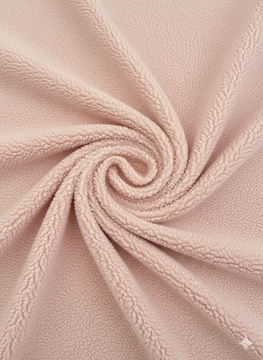 Dusty Pink Sherpa Fleece Fabric – Sold by the Metre