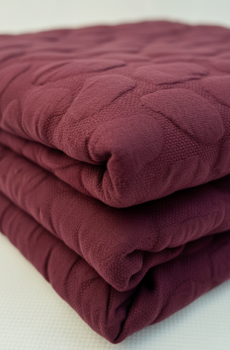 Burgundy Quilted Jacquard Fabric – Sold by the Metre - Vératex Fabrics