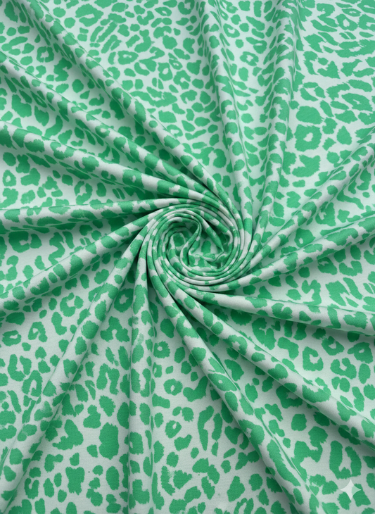 Mint Leopard Print Viscose Jersey – Sold by the Metre