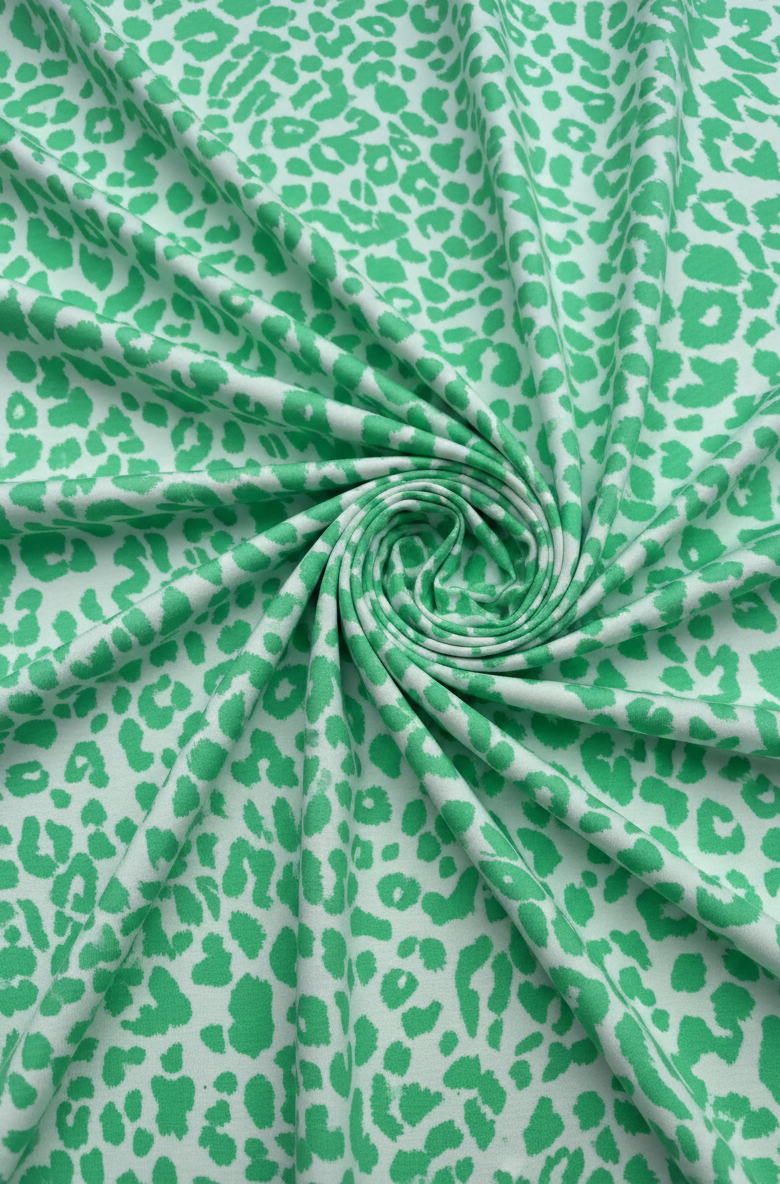 Mint Leopard Print Viscose Jersey – Sold by the Metre - Vératex Fabrics