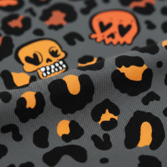 Leopard & Skull Print Loopback Sweatshirt Fabric – Sold by the Metre - Vératex Fabrics