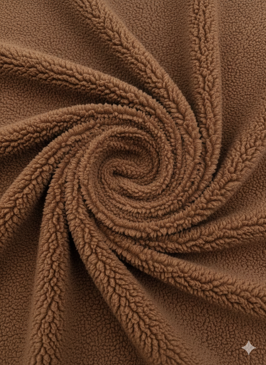Brown Sherpa Fleece Fabric – Sold by the Metre - Vératex Fabrics