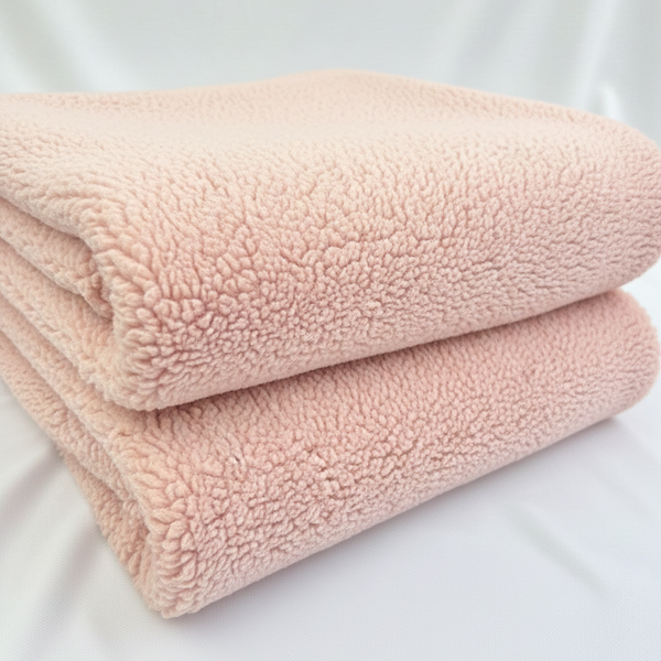 Dusty Pink Sherpa Fleece Fabric – Sold by the Metre - Vératex Fabrics