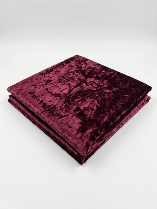 Wine Stretch Crushed Velvet Fabric