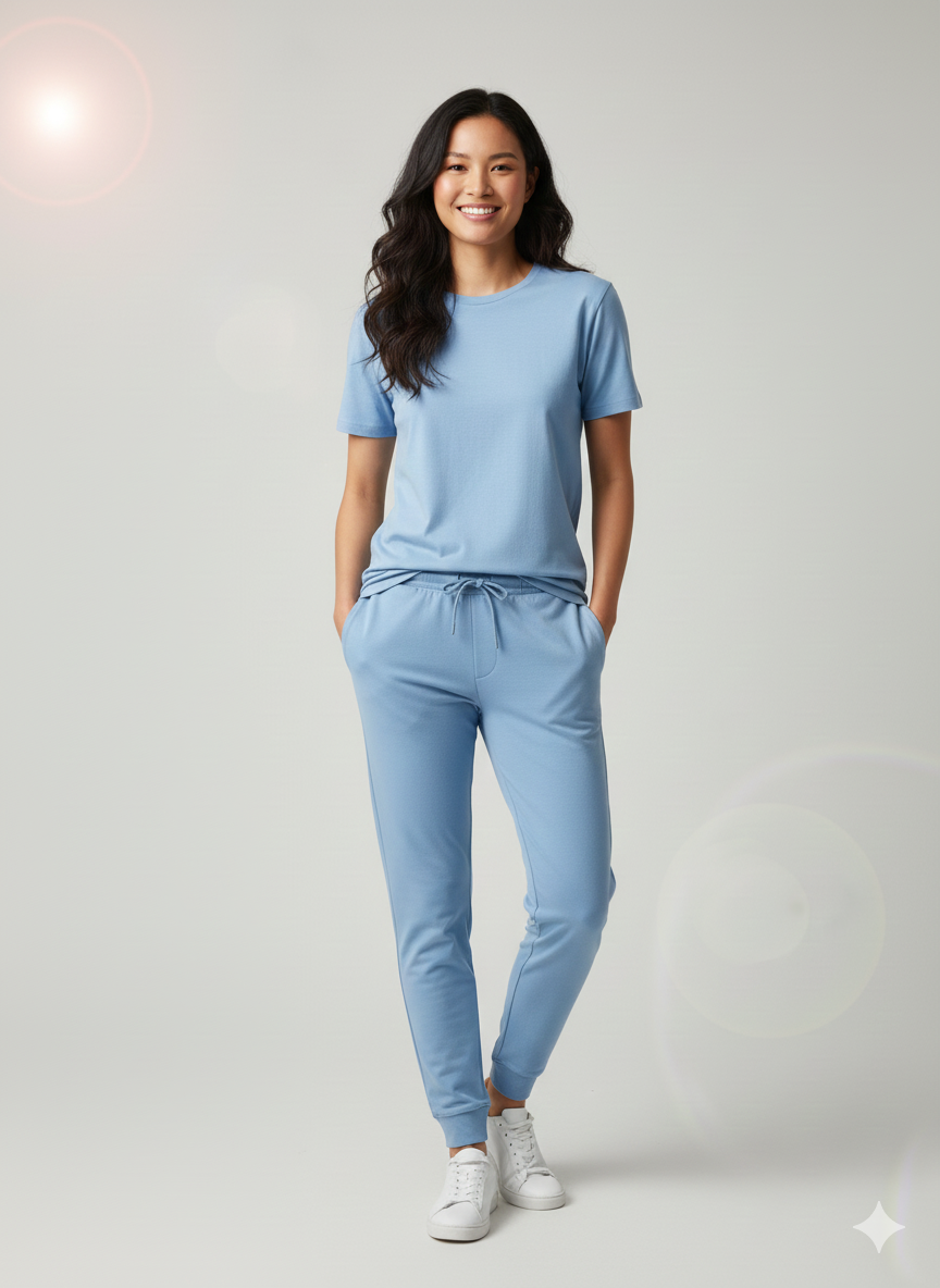 Sky Blue Cotton Jersey Fabric – Sold by the Metre - Vératex Fabrics