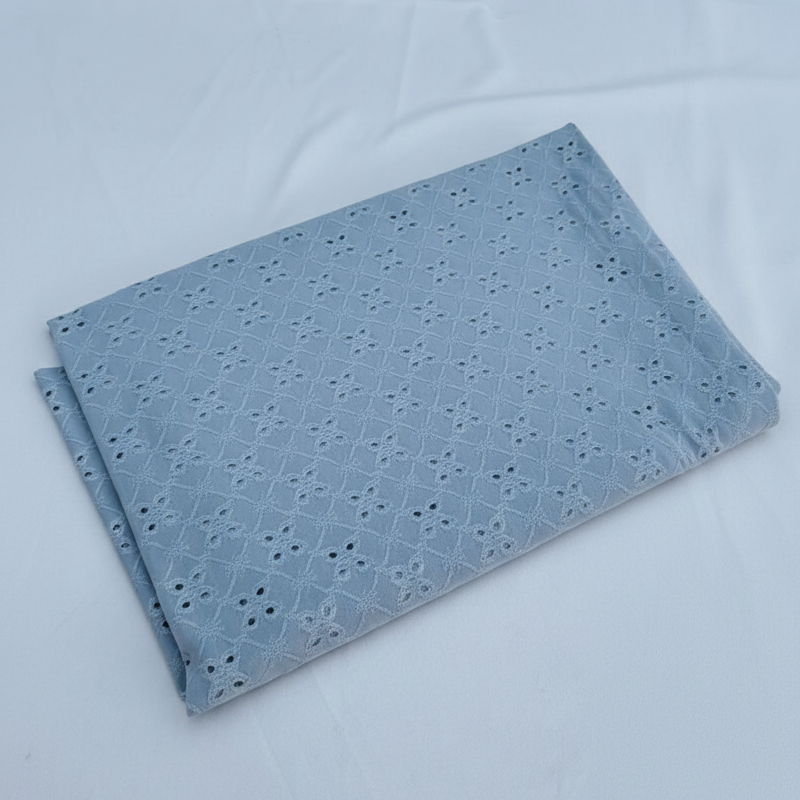 Sky Blue Broderie Anglaise Fabric – Sold by the metre - Vératex Fabrics