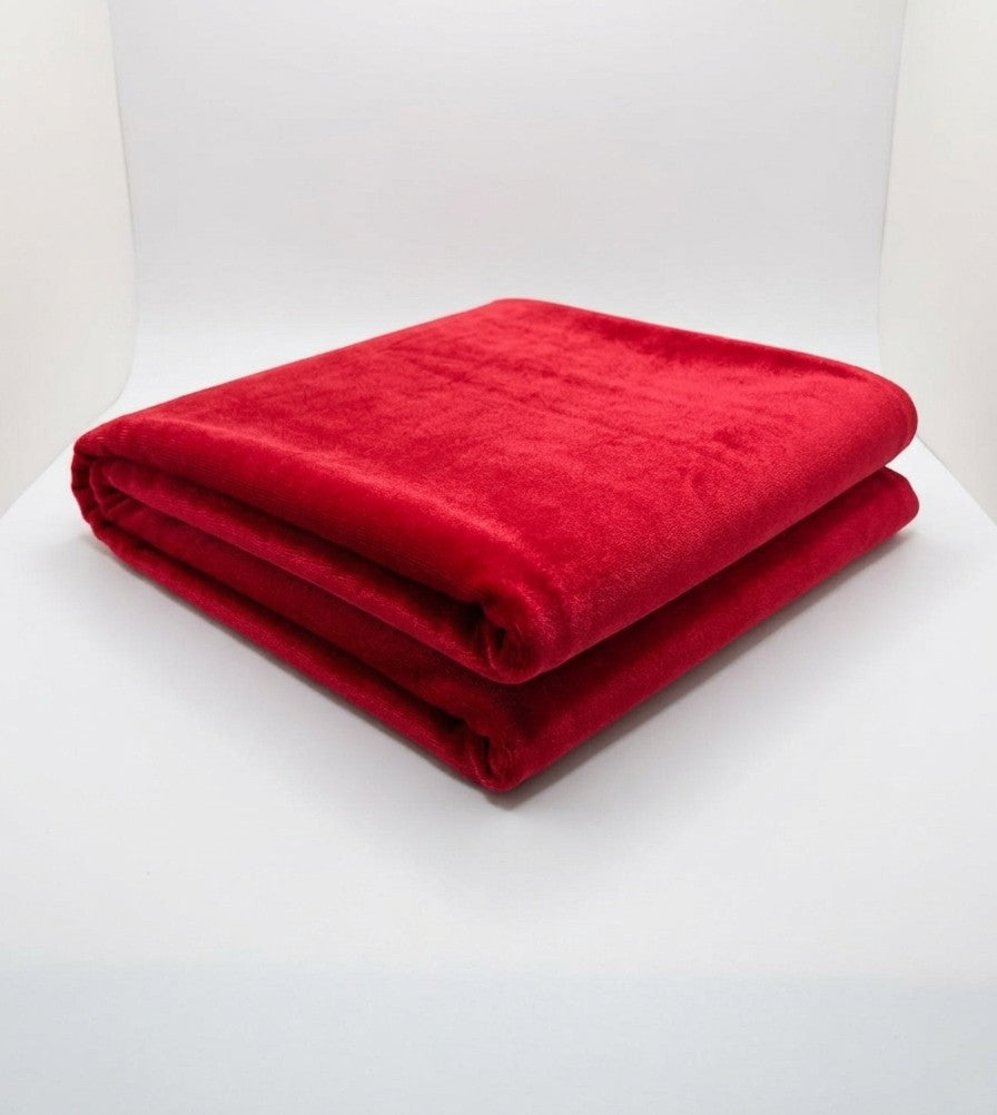 Red Stretch Velvet Fabric