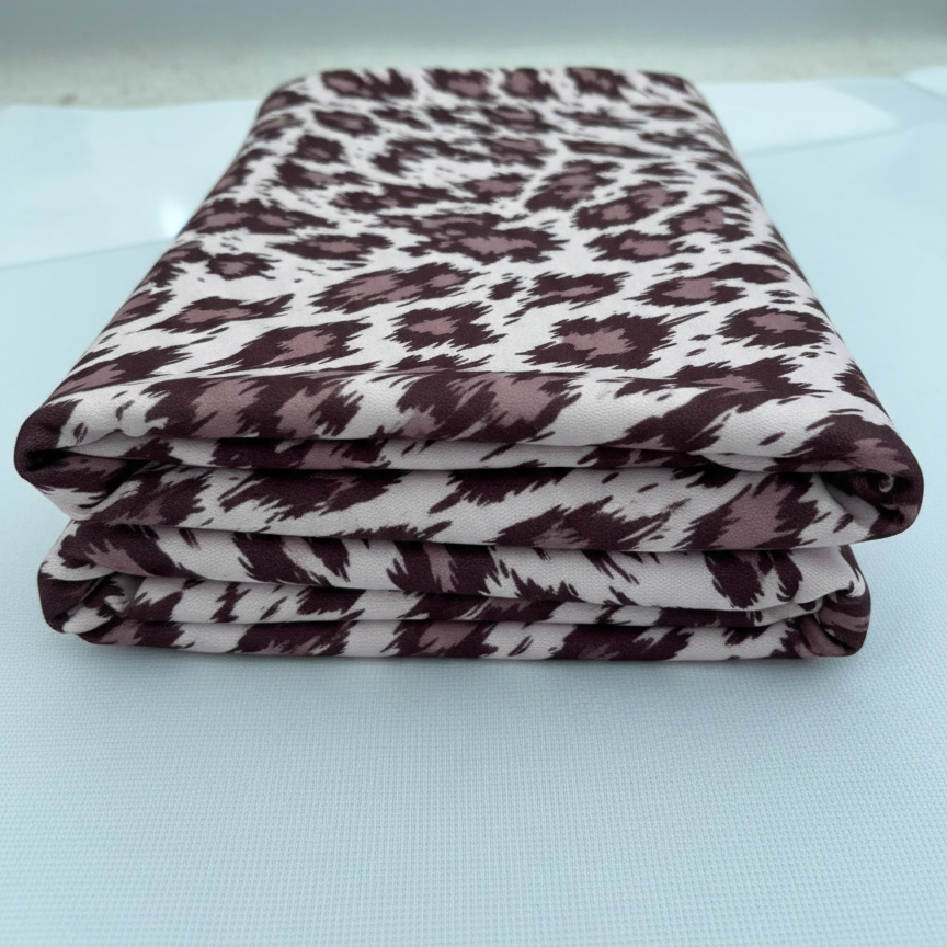 Mocha Drift Leopard Loopback Sweatshirt Fabric – Sold by the Metre - Vératex Fabrics