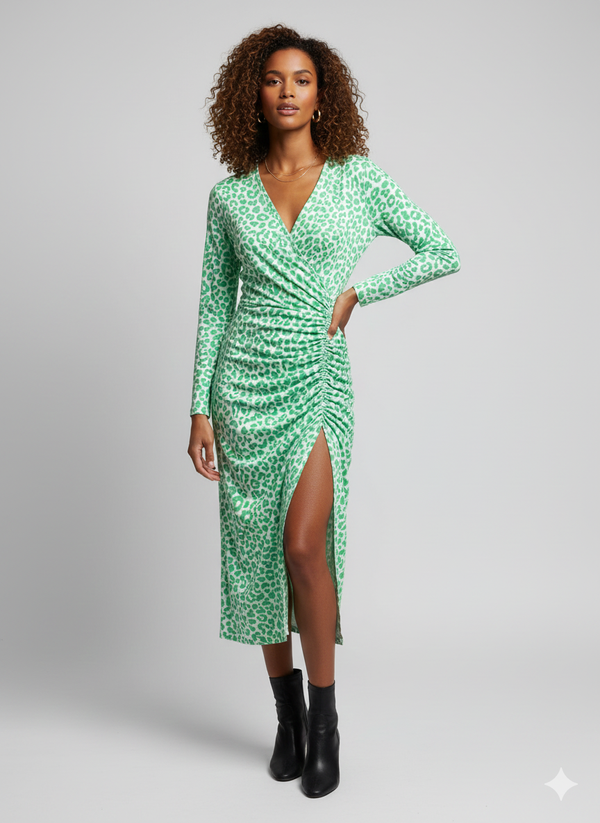 Mint Leopard Print Viscose Jersey – Sold by the Metre - Vératex Fabrics