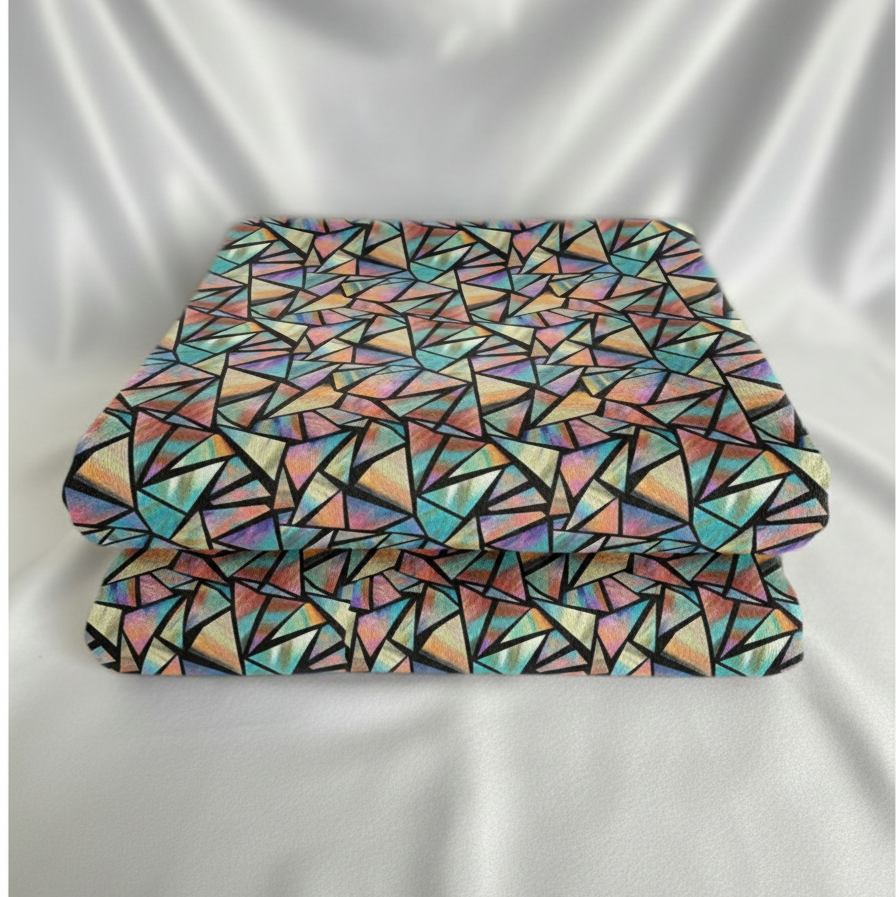 Geometric Rainbow French Terry – Sold by the Metre