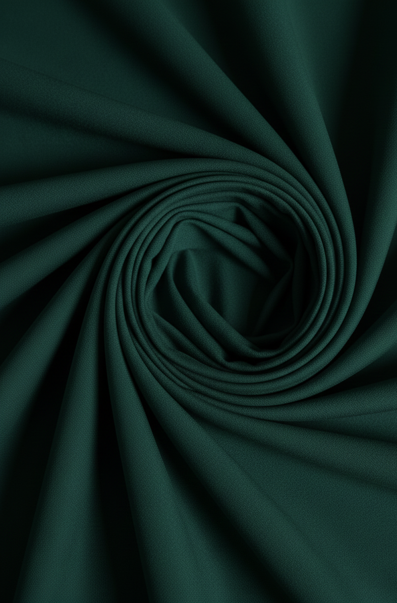 Forest Green Scuba Crepe Fabric – Stretch Double Knit – Sold by the Metre - Vératex Fabrics