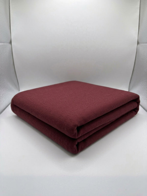 Maroon Cotton Interlock Jersey Fabric – 100% Cotton Double Knit