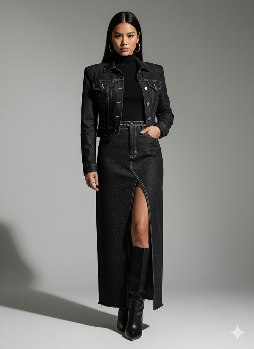 Black Stretch Denim Fabric – Sold by the Metre - Vératex Fabrics