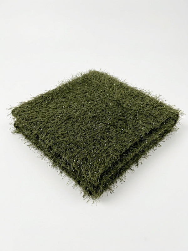 Olive Sparkle Eyelash Knit Fabric