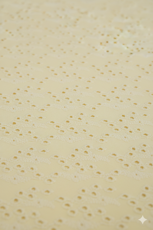 Lemon Broderie Anglaise Fabric – Sold by the metre - Vératex Fabrics