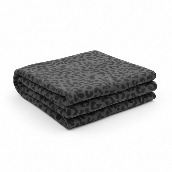 Black Tonal Leopard Loopback Sweatshirt Fabric – Sold by the Metre - Vératex Fabrics
