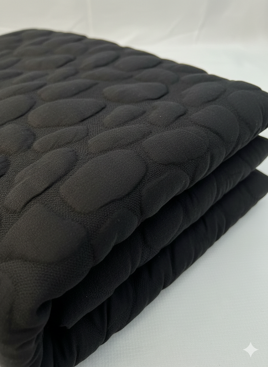 Black Quilted Jacquard Fabric – Sold by the Metre - Vératex Fabrics